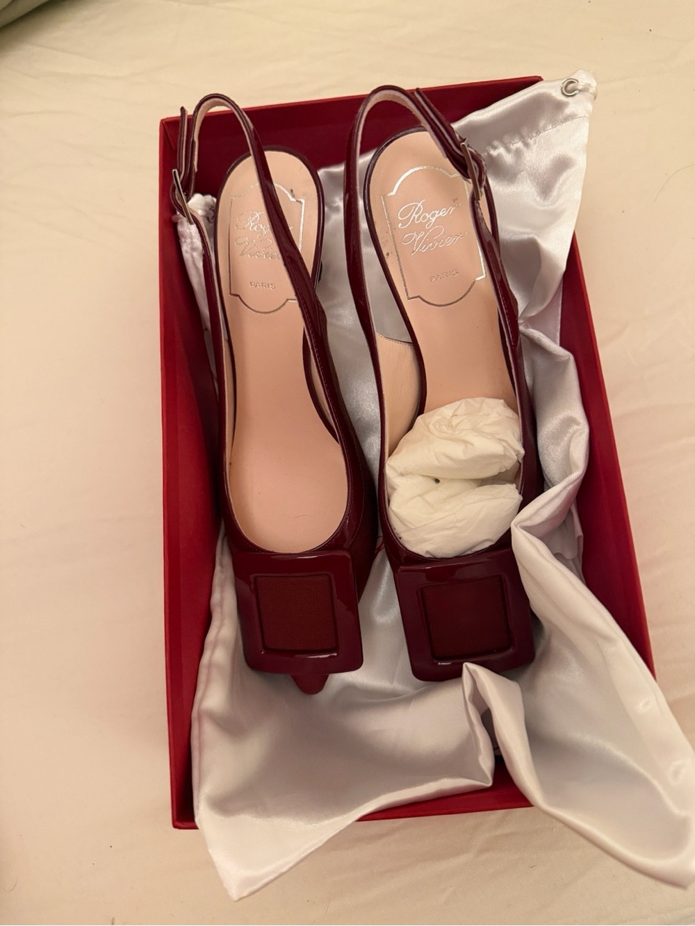 Roger Vivier - Viv In The City - 85mm Leather Slingback pumps - Burgundy